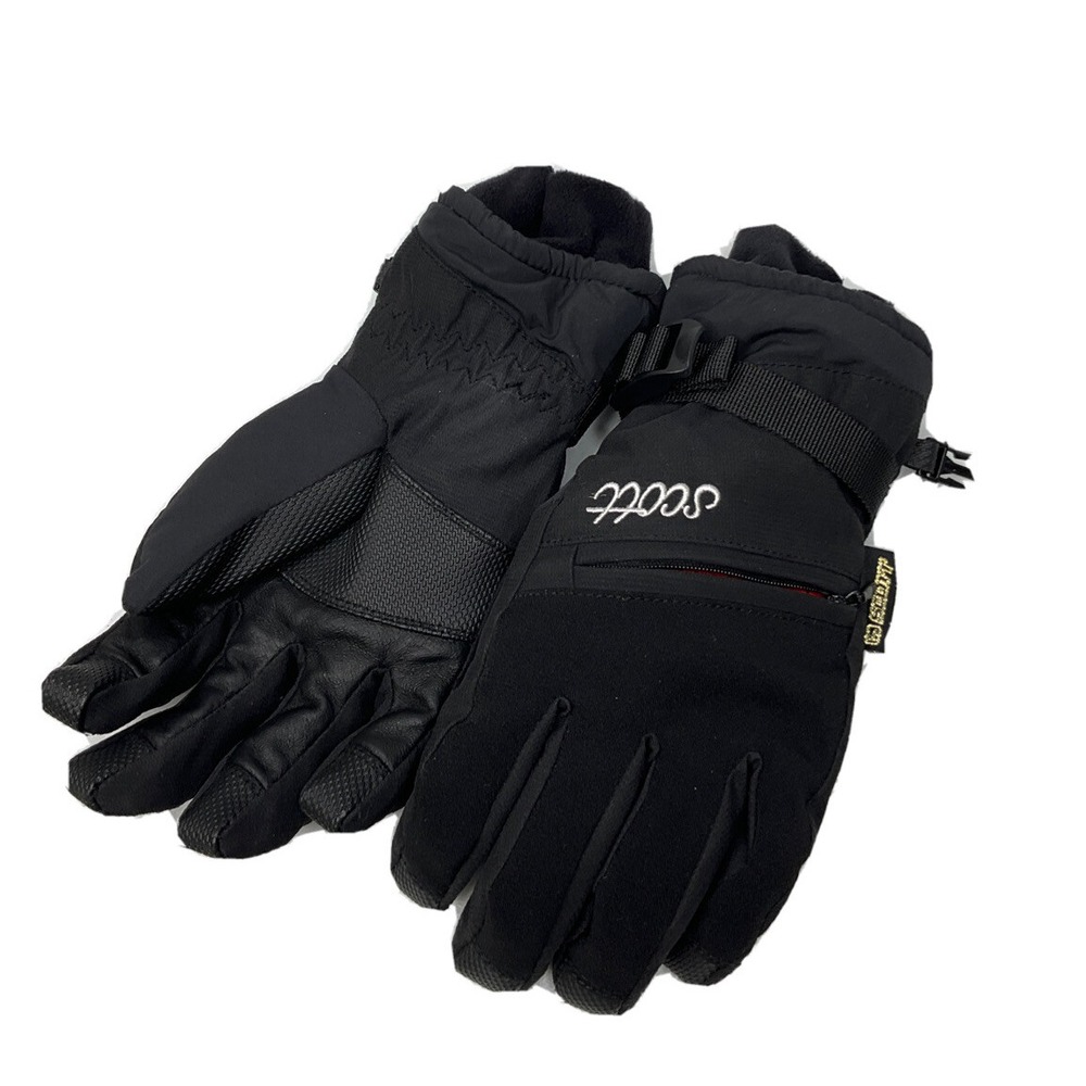 Scott Ski Gloves Unisex Small Black Insulated Winter Snowboarding Zip Pockets